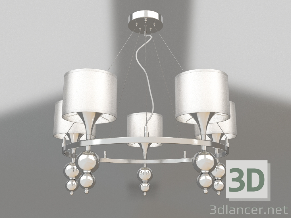 modello 3D Lampadario Lauren (FR5093PL-05CH) - anteprima