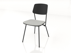 Strain chair with plywood back and seat cushion h81 (black plywood)