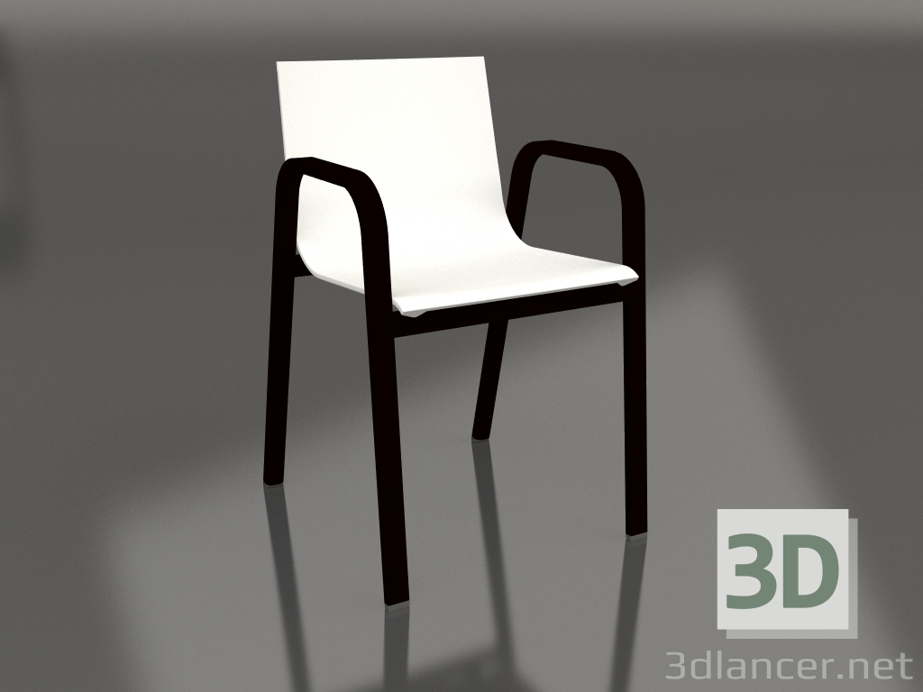 3d model Dining chair model 3 (Black) - preview