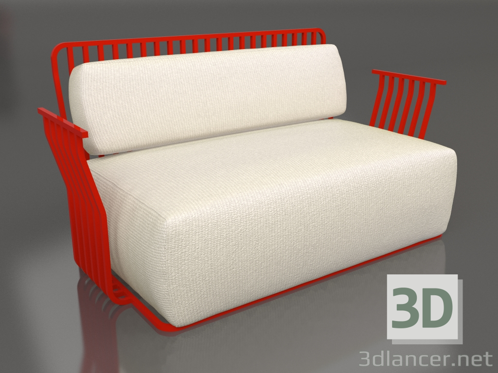 3D Modell 2-Sitzer-Sofa (Rot) - Vorschau