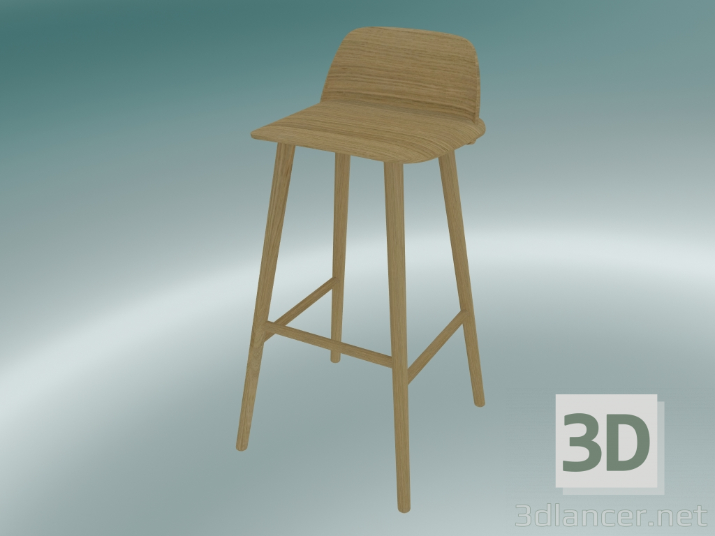 Modelo 3d Banqueta alta Nerd (75 cm, carvalho) - preview