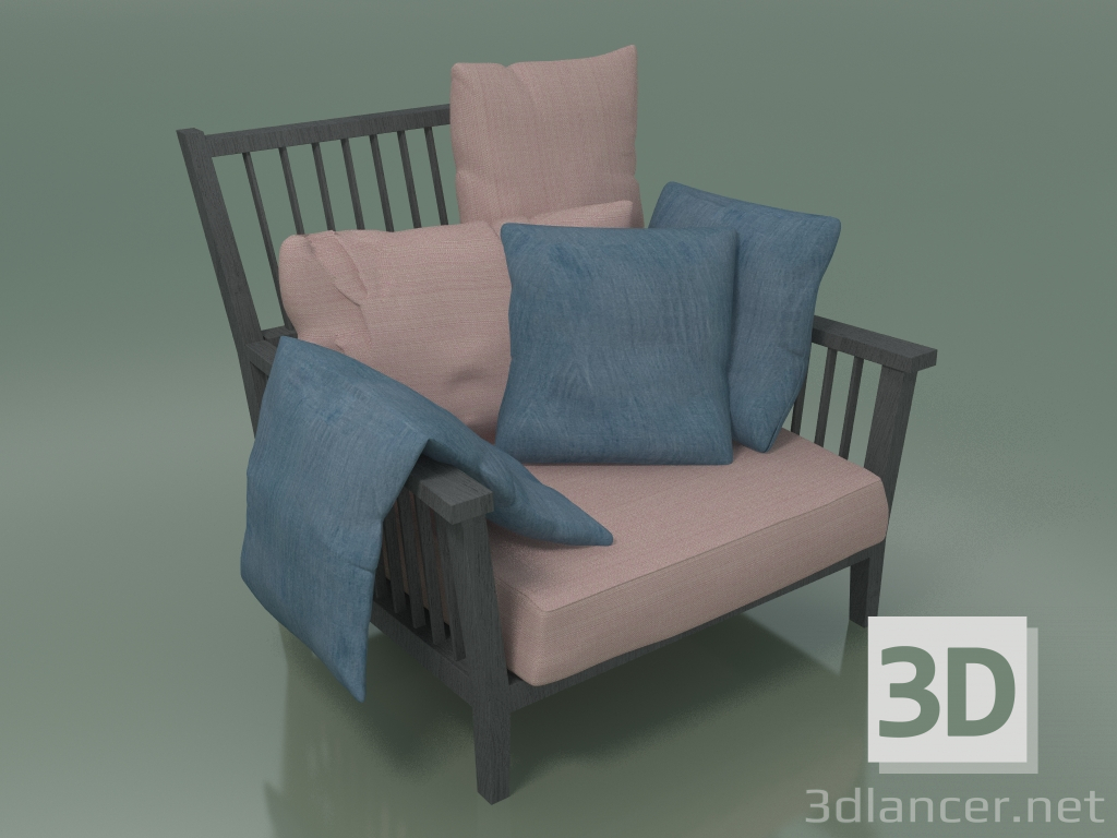 3d model Sillón (01, gris) - vista previa