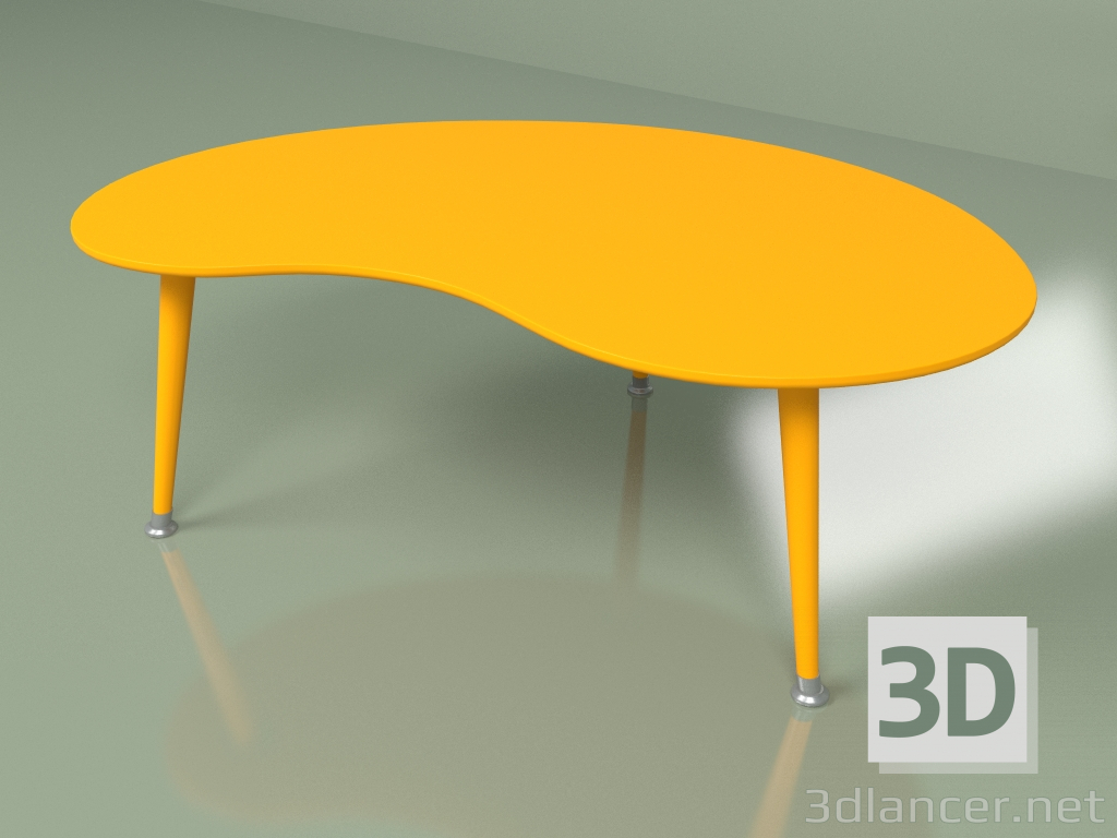 3D Modell Couchtisch Kidney monochrom (orange) - Vorschau