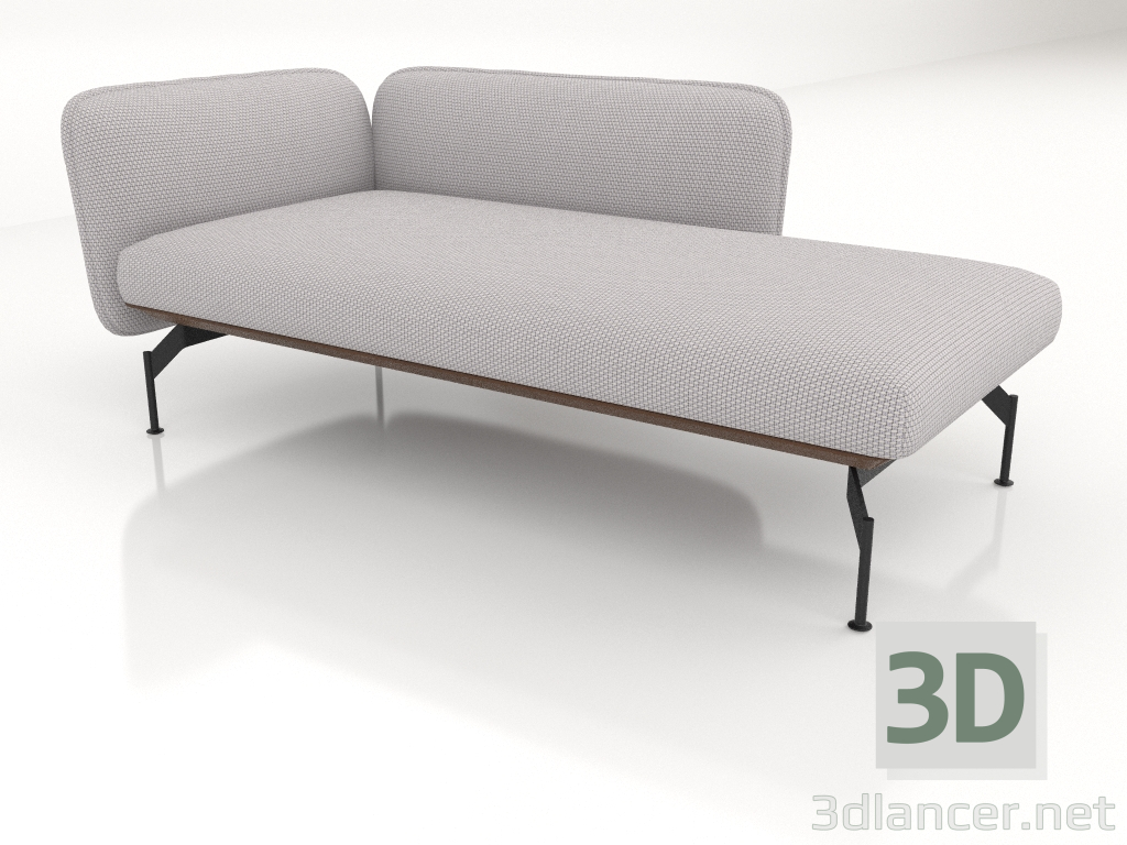 Modelo 3d Chaise longue com apoio de braço 110 à direita (estofamento em couro na parte externa) - preview