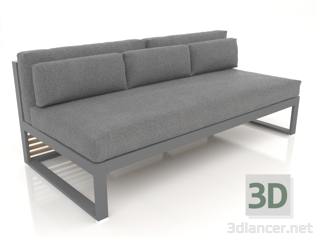 modèle 3D Canapé modulable, section 4 (Anthracite) - preview