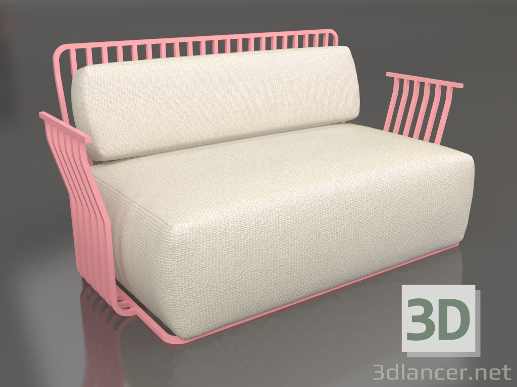 3d model 2-seater sofa (Pink) - preview