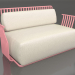 3d model 2-seater sofa (Pink) - preview