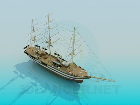 3D Modell Segelschiff - Vorschau