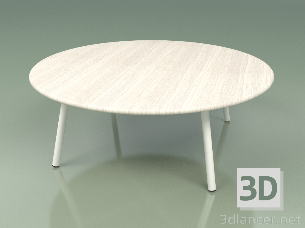 3d model Mesa de centro 012 (Leche de metal, Teca de color blanco resistente a la intemperie) - vista previa