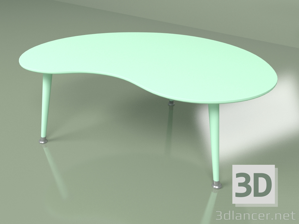 modèle 3D Table basse Kidney monochrome (vague de mer) - preview