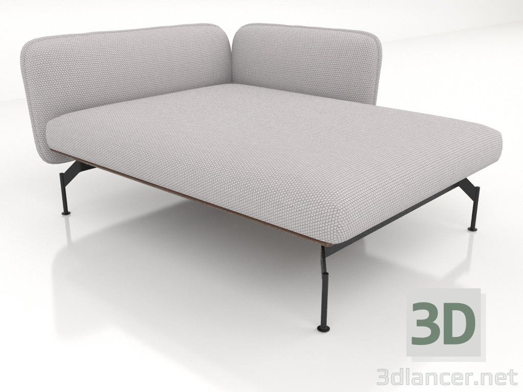 modello 3D Chaise longue 125 con bracciolo 85 a destra (rivestimento esterno in pelle) - anteprima