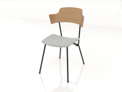 Silla Strain con respaldo, reposabrazos y tapizado de asiento de madera contrachapada h81