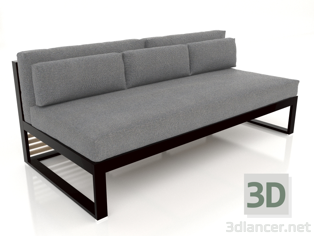 3d model Sofá modular, sección 4 (Negro) - vista previa