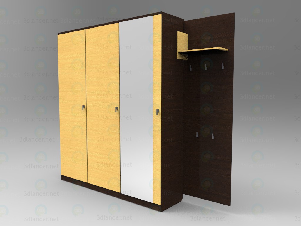 3d model Cupboards with rack - preview