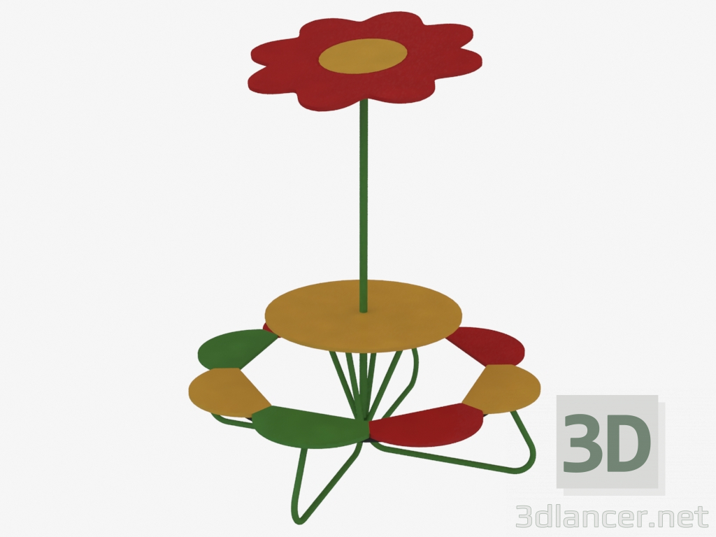 3D Modell Kaffeetisch (mit Baldachin) (5409) - Vorschau