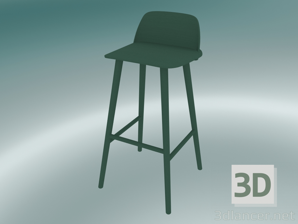 3d model Bar stool Nerd (75 cm, Dark Green) - preview