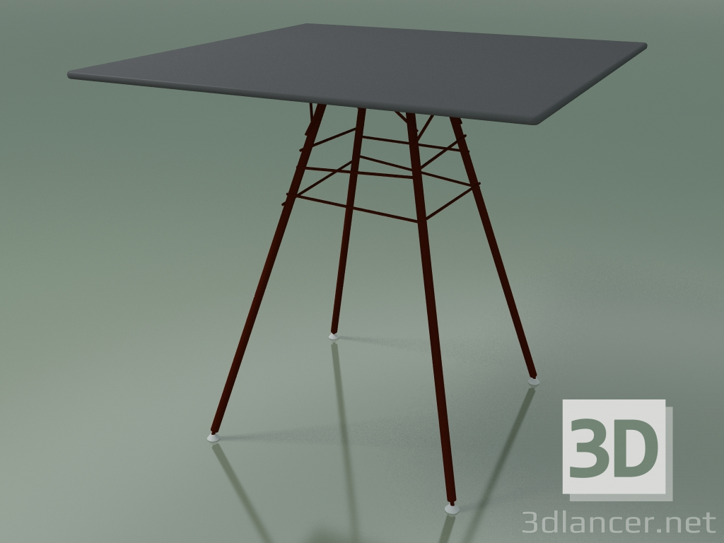 3D Modell Außentisch mit quadratischer Arbeitsplatte 1815 (H 74 - 79 x 79 cm, HPL, V34) - Vorschau