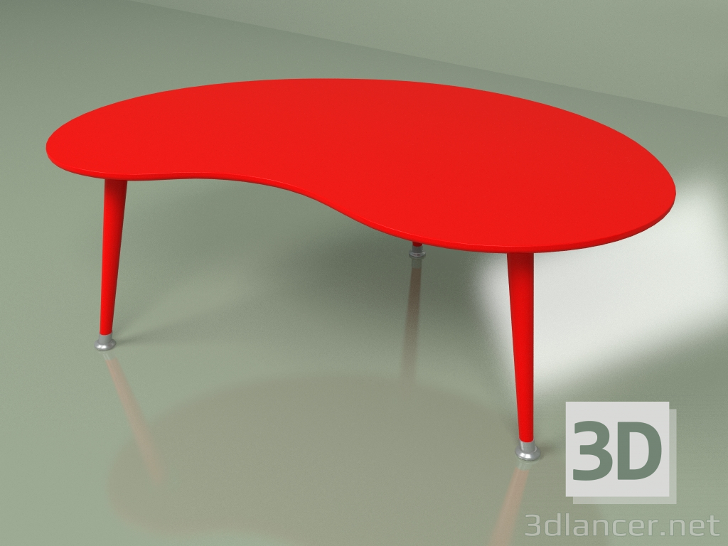 3D Modell Couchtisch Kidney monochrom (rot) - Vorschau