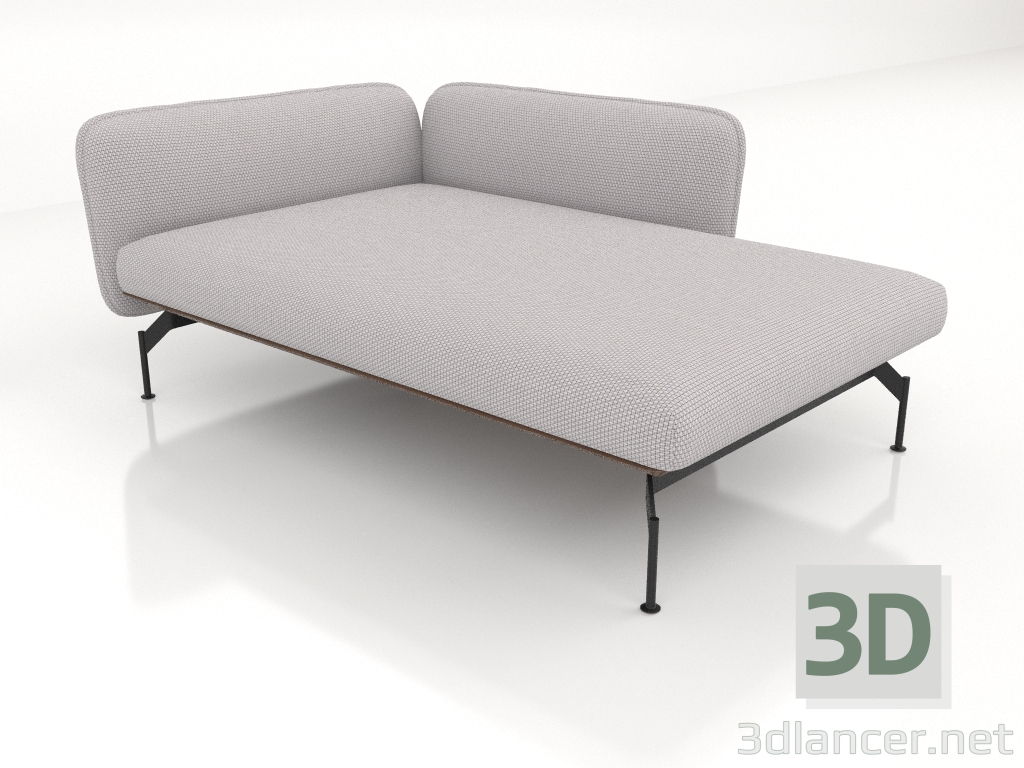 modello 3D Chaise longue 125 con bracciolo 85 a destra (001) (rivestimento esterno in pelle) - anteprima