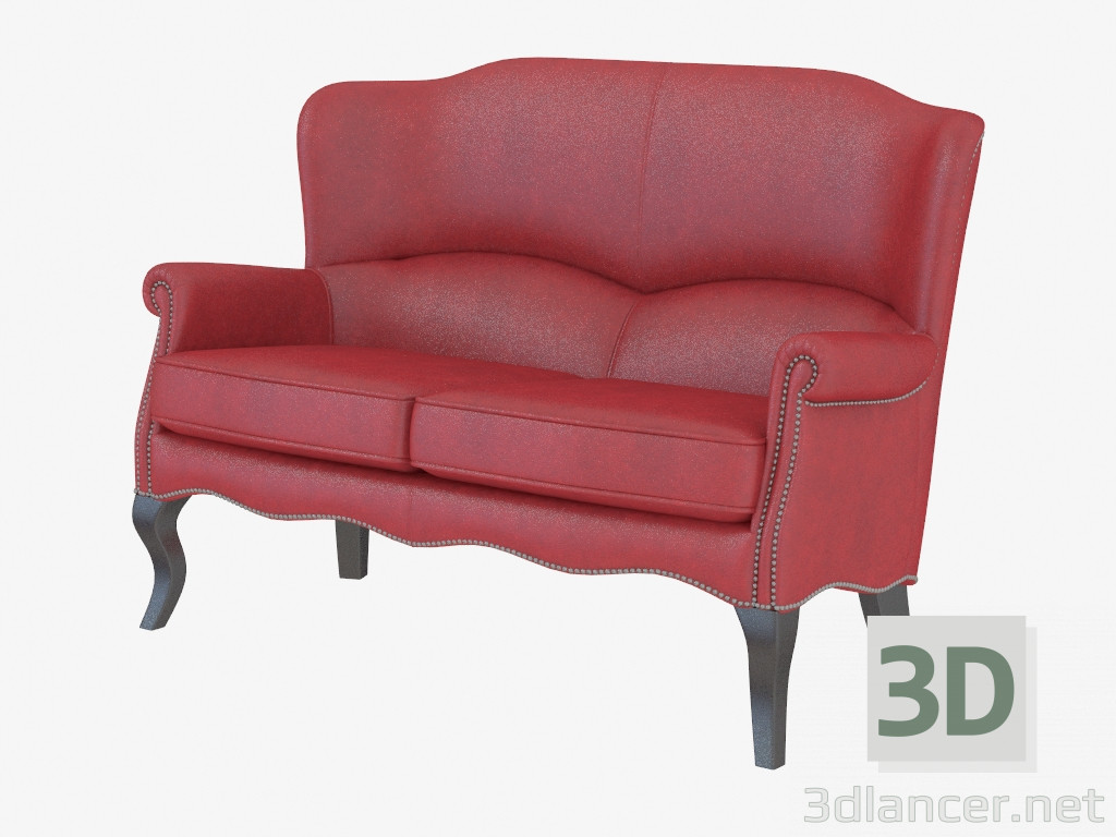 3d model Sofá cuero moderno Topacio Doble - vista previa