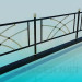 3d model Railing with golden elements - preview