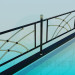 3d model Railing with golden elements - preview