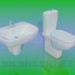 modèle 3D Toilette avec lavabo - preview