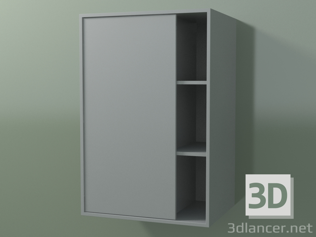 modèle 3D Armoire murale avec 1 porte gauche (8CUCBDS01, Gris Argent C35, L 48, P 36, H 72 cm) - preview