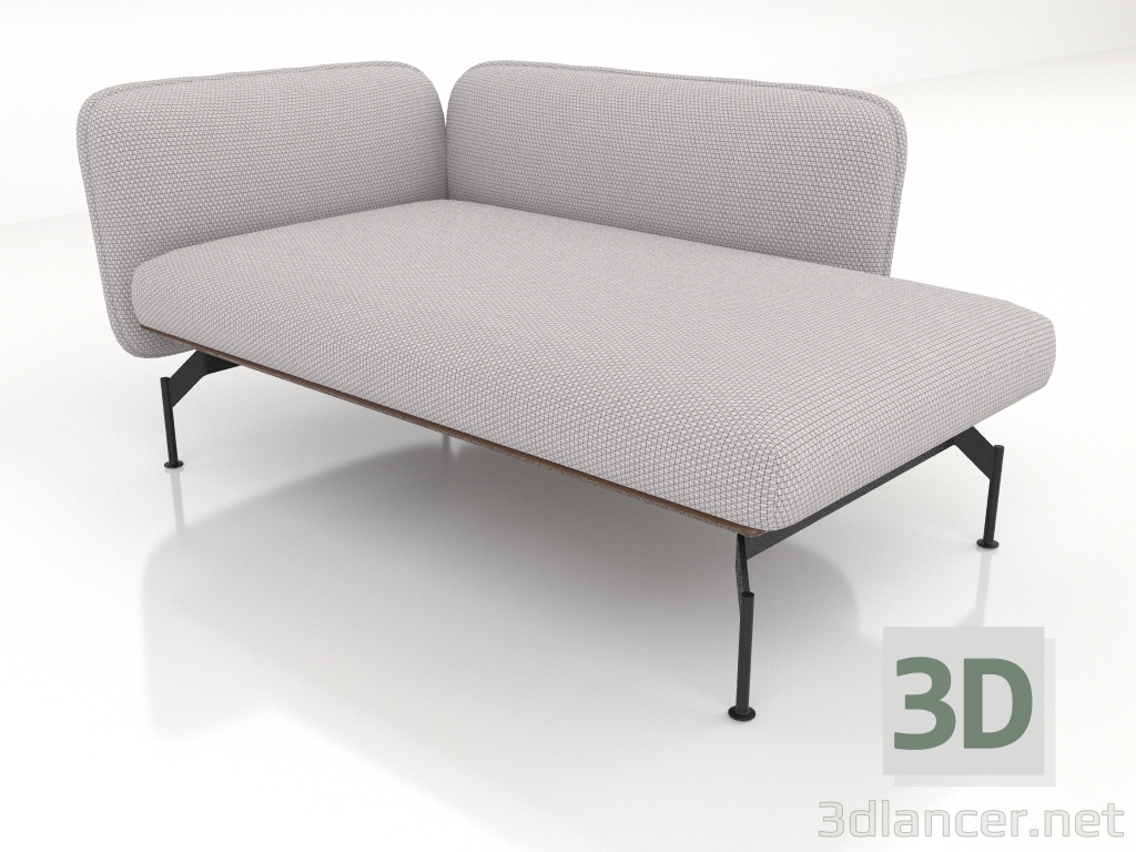 3d model Chaise longue 125 con reposabrazos 110 a la derecha (tapizado exterior de piel) - vista previa