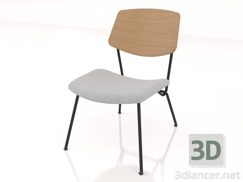 modèle 3D Chaise basse Strain avec assise moelleuse h77 - preview