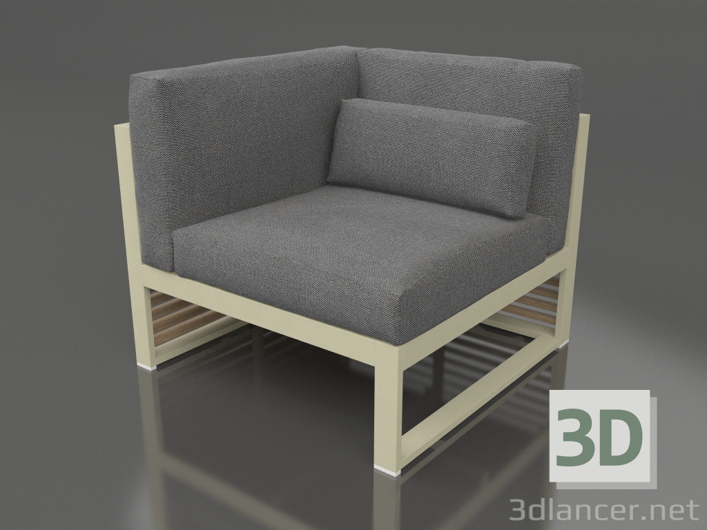 3d model Sofá modular, sección 6 izquierda, respaldo alto (Oro) - vista previa