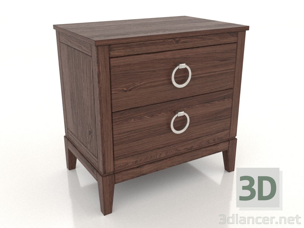 modèle 3D Table de chevet (noyer foncé, option 3) - preview