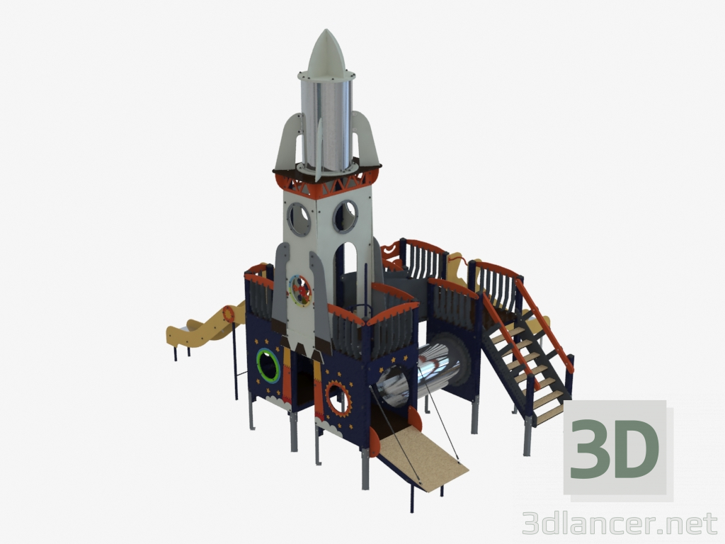 3d model Cohete complejo infantil de juegos (5502) - vista previa