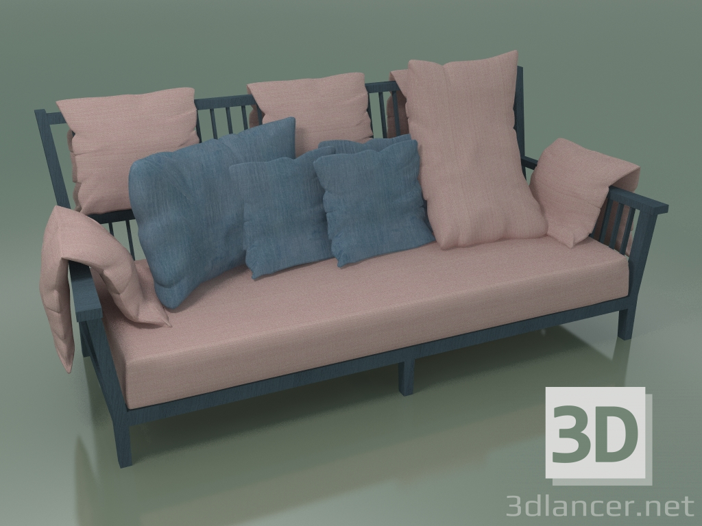 3d model Sofá (03, azul) - vista previa