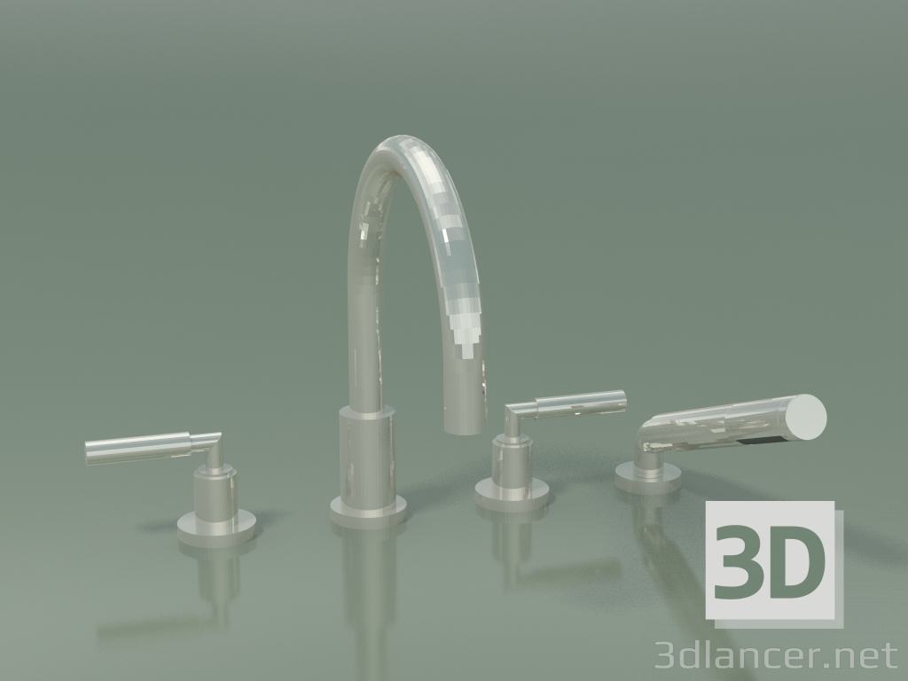 3d model Set de ducha para bañera, para instalación lateral (27512882-08) - vista previa