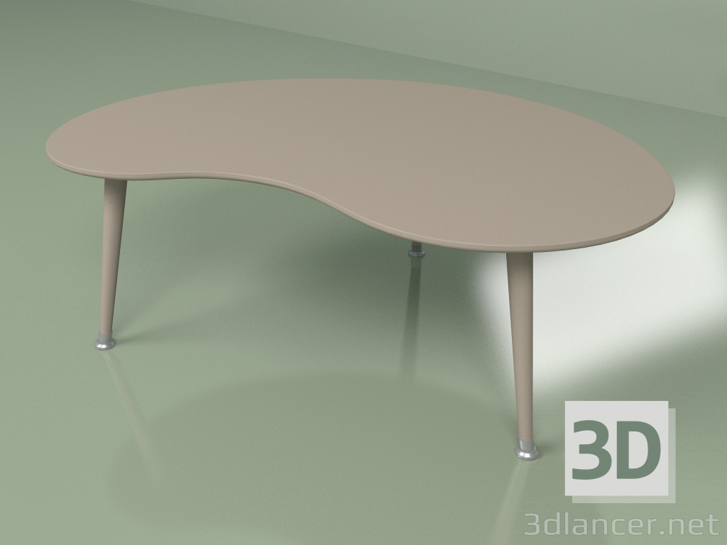 3d model Mesa de centro Kidney monocromo (café) - vista previa