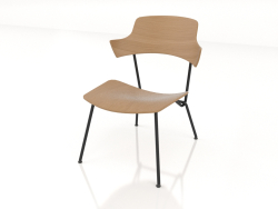 Strain low chair with armrests h77