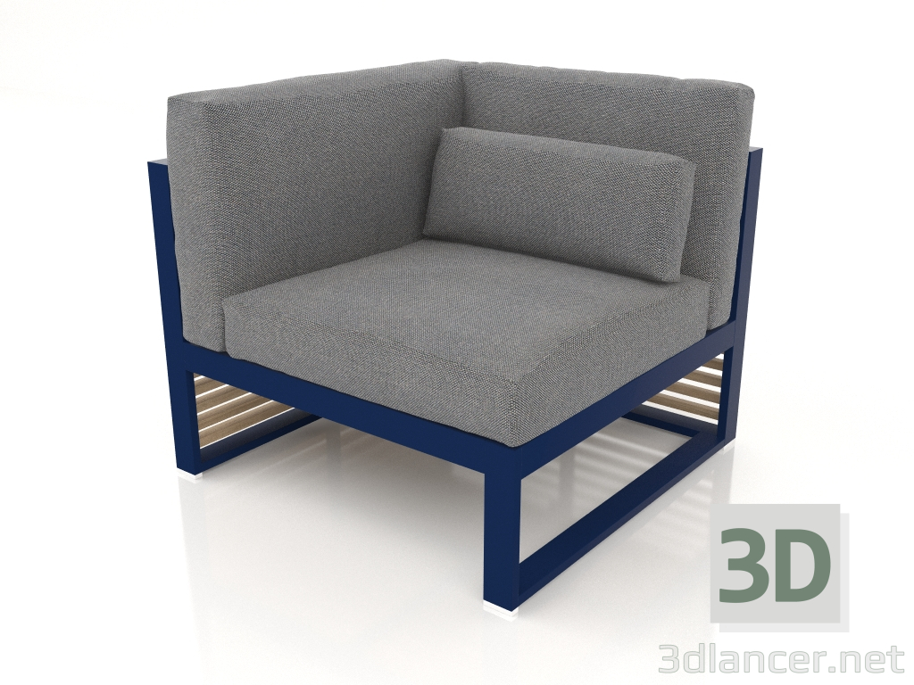 3D Modell Modulsofa, Abschnitt 6 links, hohe Rückenlehne (Nachtblau) - Vorschau