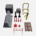 3d Road barriers collection 18 items model buy - render