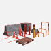 3d Road barriers collection 18 items model buy - render