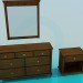 3D Modell Schminktisch und Schrank - Vorschau