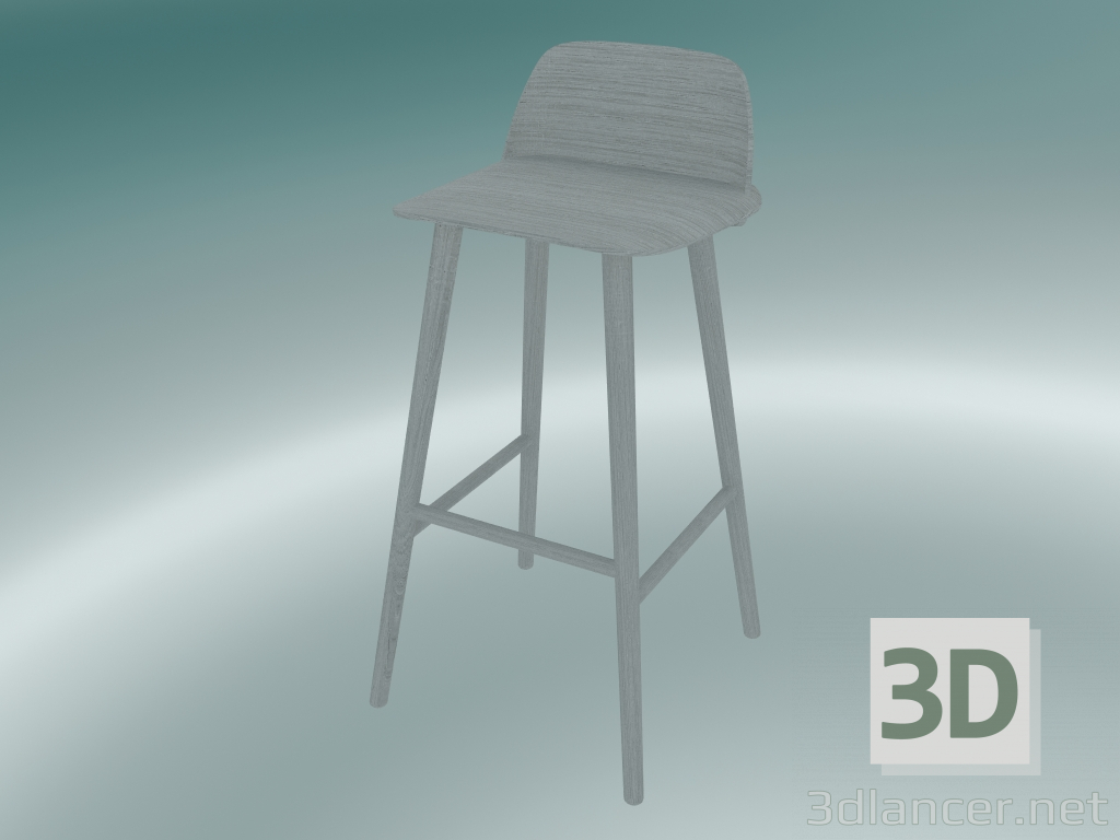 3d model Silla de bar Nerd (75 cm, gris) - vista previa