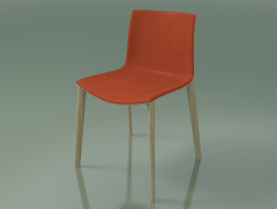 Silla 0329 (4 patas de madera, con tapicería en la parte delantera, roble blanqueado)