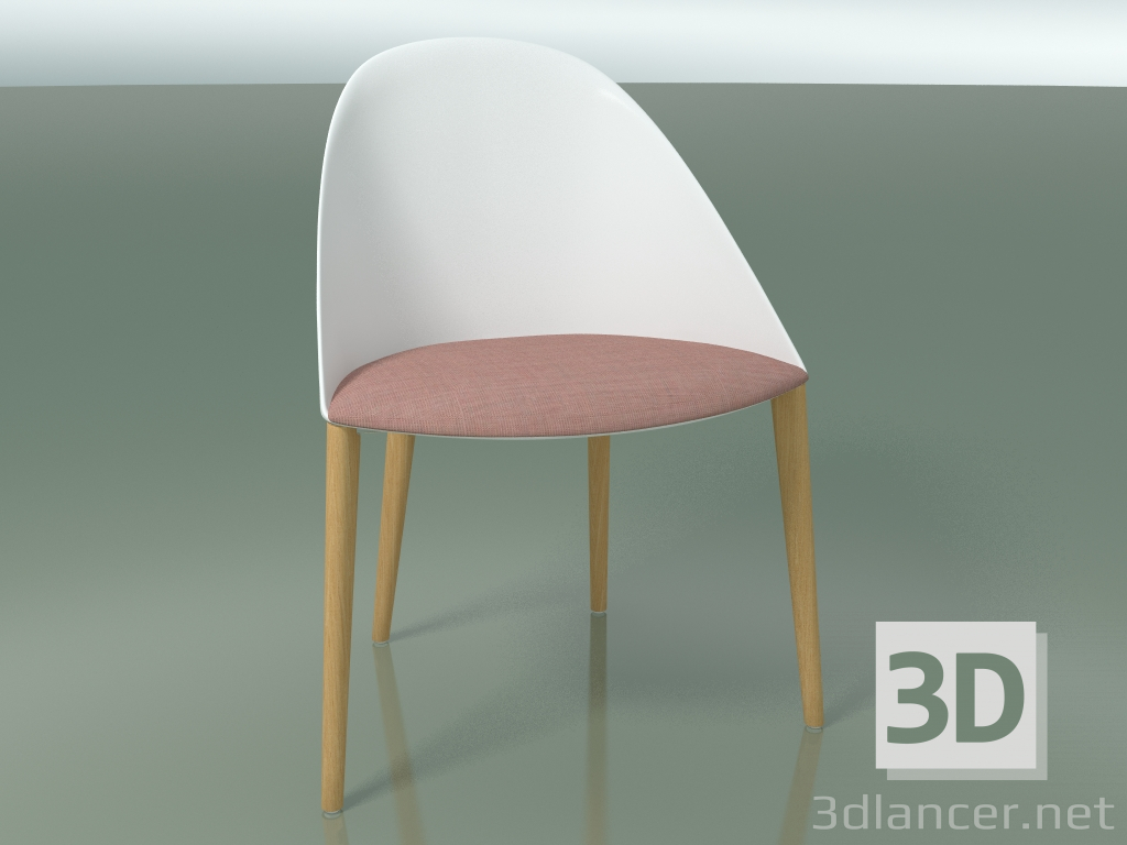 3d model Silla 2205 (4 patas de madera, con almohada, polipropileno PC00001, roble natural) - vista previa