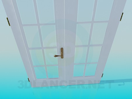 3d model Double door with glass - preview