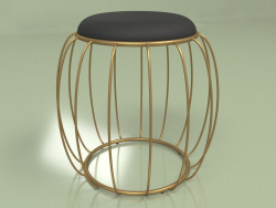 Pouf Barrel (noir, bronze)