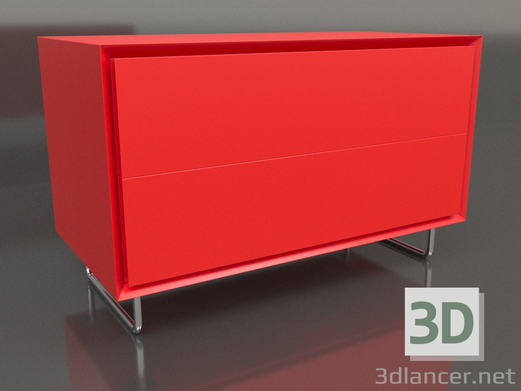 3d model Mueble TM 012 (800x400x500, naranja luminoso) - vista previa