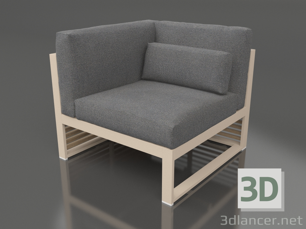 Modelo 3d Sofá modular, secção 6 esquerda, encosto alto (Areia) - preview