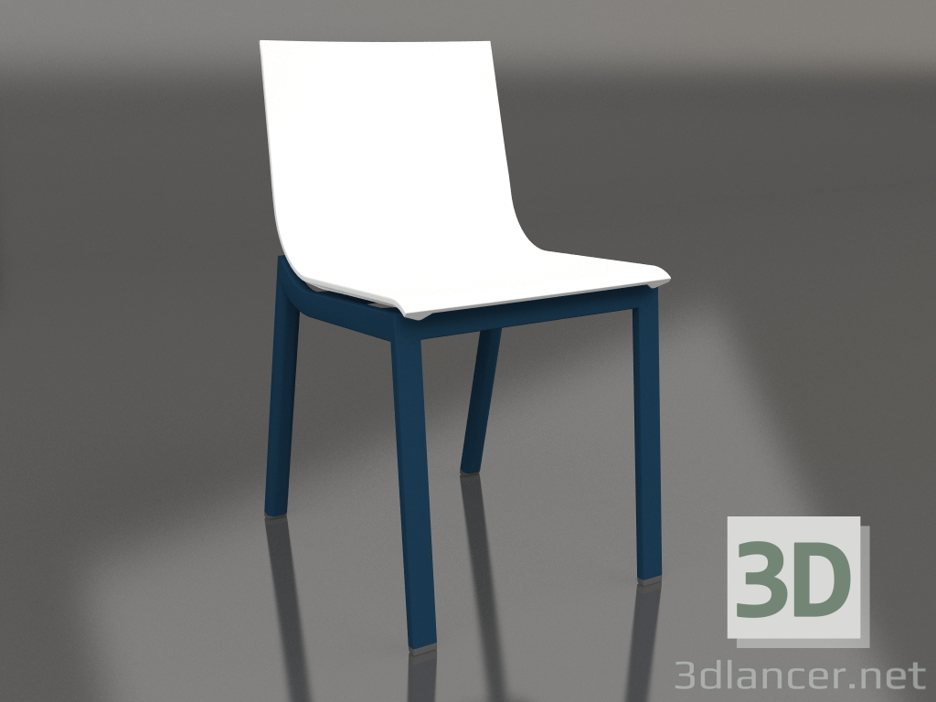 modello 3D Sedia da pranzo modello 4 (Grigio blu) - anteprima