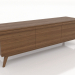 modello 3D Mobile TV 1500 mm (noce chiaro) - anteprima